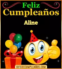 Gif de Feliz Cumpleaños Aline
